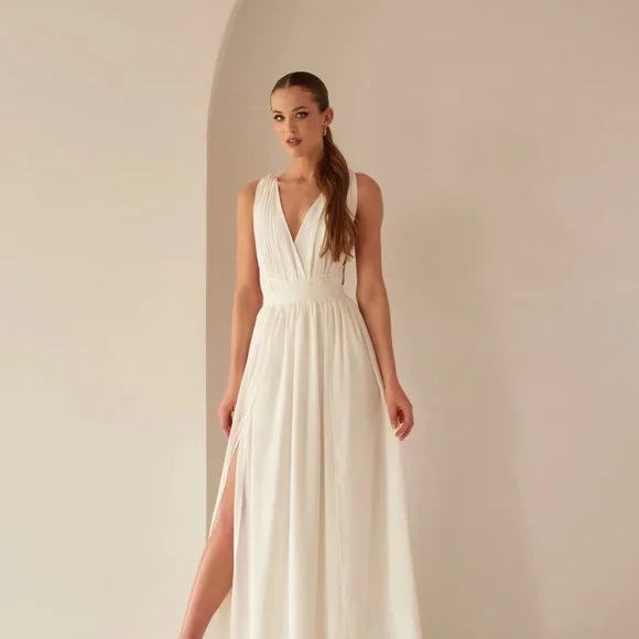chinese dress ladies CAPRI DRESS NATURAL ECRU main image 1